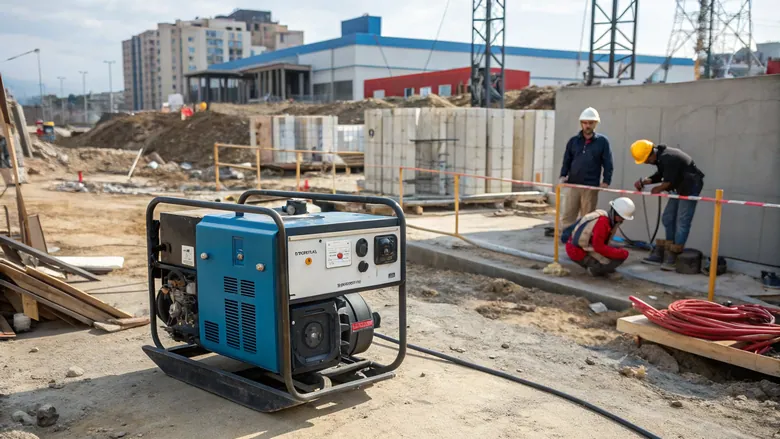 groupe électrogène dans un chantier