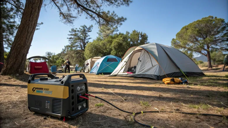 groupe électrogène dans un camping